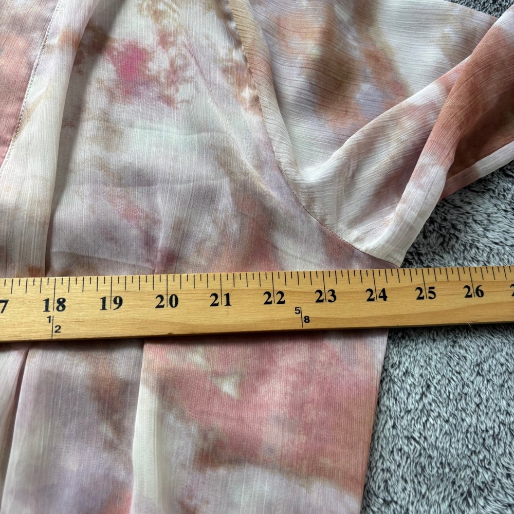 Maurices Womens Kimono Duster XL Tie Dye Sheer Ruffle Hem Hippie Ethereal 21165 - Picture 4 of 11